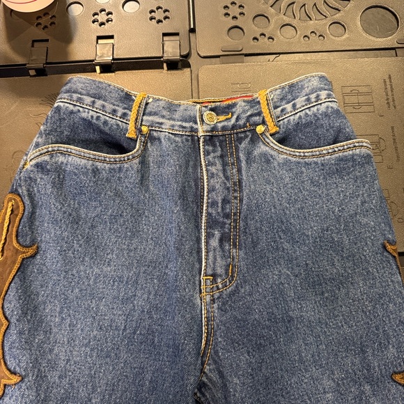 VINTAGE LAWMAN WOMENS JEANS WITH FAUX LEATHER DETAIL - Picture 13 of 14